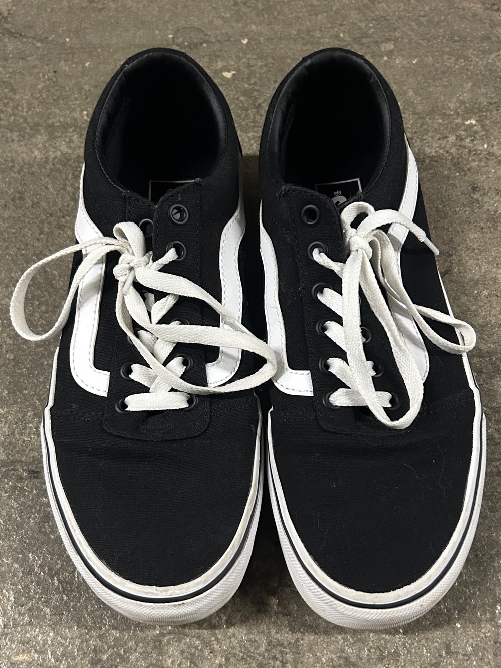 Black and White Low-Top Canvas Sneakers